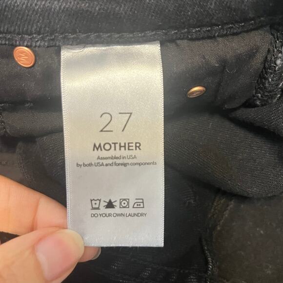 Mother The Mid Rise Dazzler Ankle Jeans in Deep End Wash Black Denim sz. 27 - Picture 8 of 9